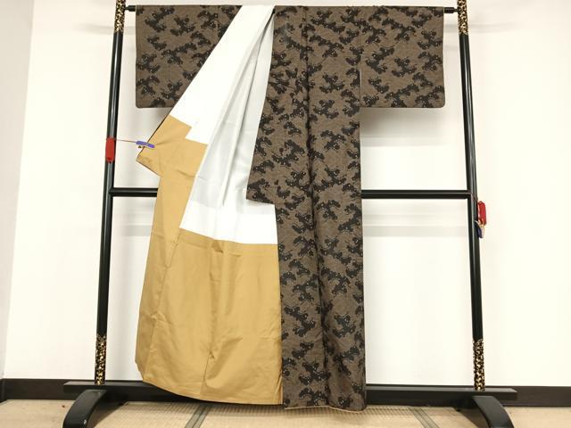 平和屋着物●本場大島紬 一元7マルキ 松 正絹 逸品 AAAW4228np
