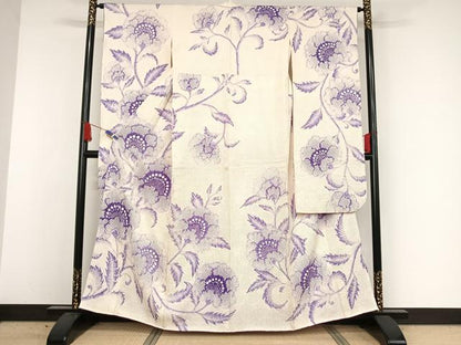 平和屋着物●豪華振袖 総絞り 更紗花文 正絹 逸品 AAAW4230np