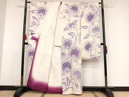 平和屋着物●豪華振袖 総絞り 更紗花文 正絹 逸品 AAAW4230np
