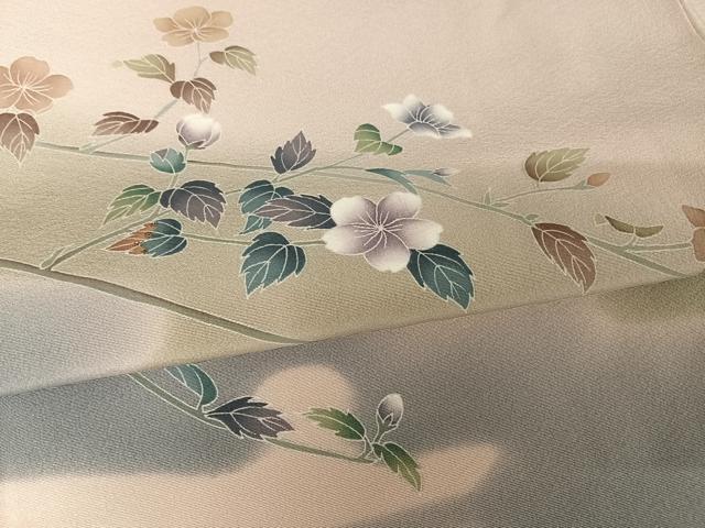 平和屋着物●訪問着 友禅 作家物 枝花文 暈し染め 正絹 逸品 AAAW4254np