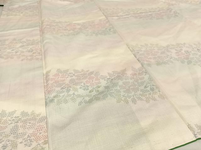 平和屋着物●結城紬 草花文 正絹 逸品 AAAW4264np