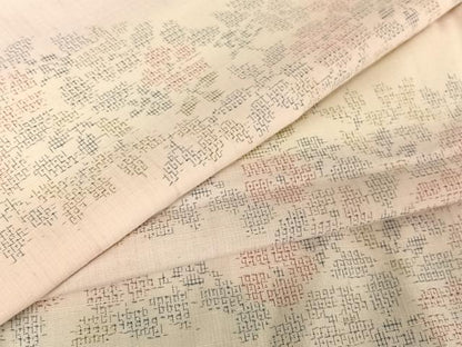 平和屋着物●結城紬 草花文 正絹 逸品 AAAW4264np