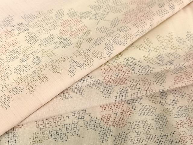 平和屋着物●結城紬 草花文 正絹 逸品 AAAW4264np