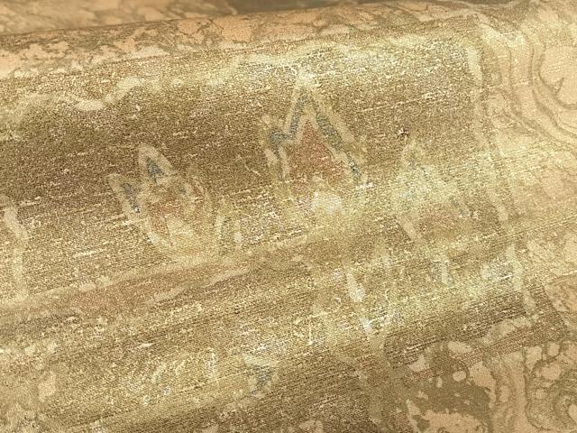 平和屋着物●全通柄袋帯 紬地 壁画文様 金彩 正絹 逸品 AAAW4328np