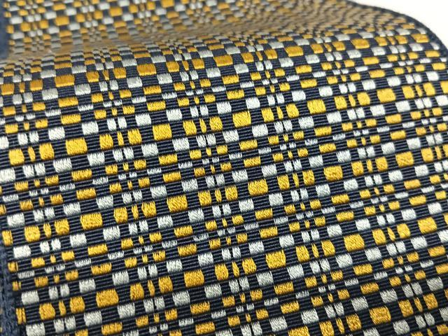 平和屋着物○男性 本場筑前博多織 両面 角帯 変わり市松文 正絹 逸品