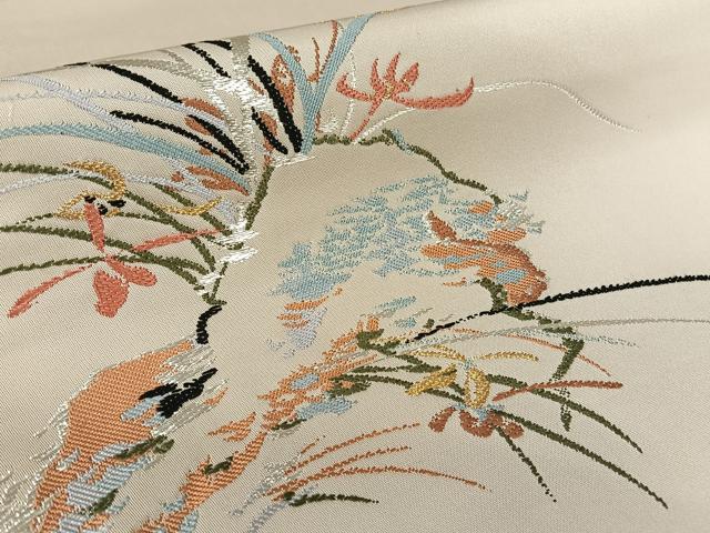 平和屋着物○龍村晋謹製 つけ帯 香蘭錦 金銀糸 正絹 逸品 AAAW4334np