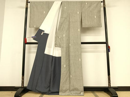 平和屋着物●結城紬 100亀甲 正絹 逸品 AAAW4364np