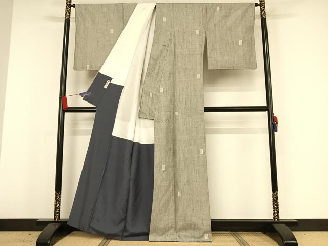 平和屋着物●結城紬 100亀甲 正絹 逸品 AAAW4364np