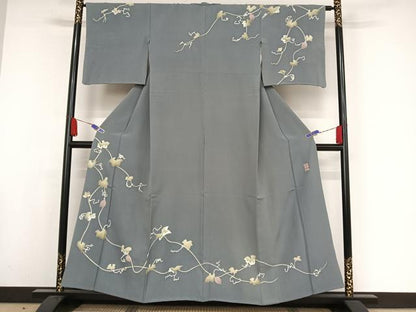 平和屋着物●本加賀友禅作家 由水煌人 訪問着 カラスウリ 正絹 逸品 AAAW4369np