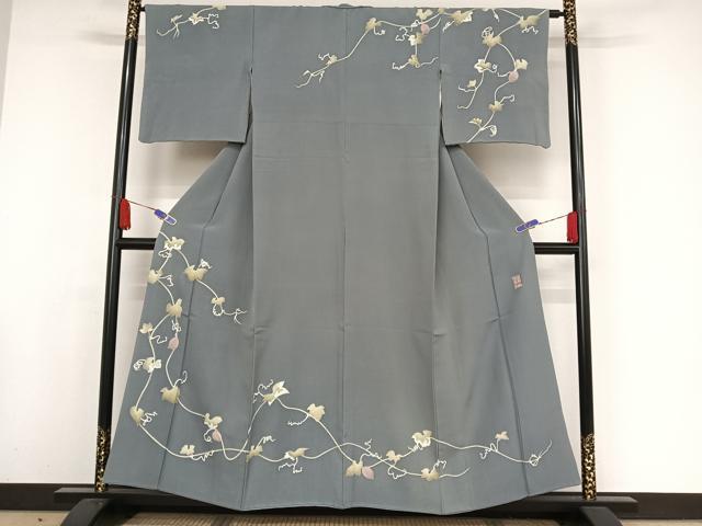 平和屋着物●本加賀友禅作家 由水煌人 訪問着 カラスウリ 正絹 逸品 AAAW4369np