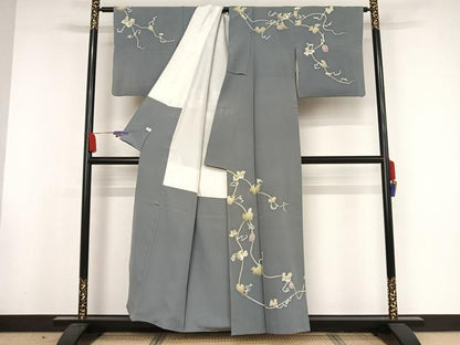 平和屋着物●本加賀友禅作家 由水煌人 訪問着 カラスウリ 正絹 逸品 AAAW4369np