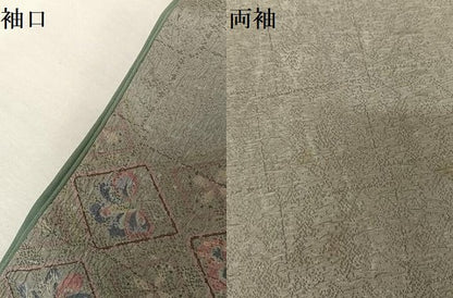 平和屋着物●訪問着 ふくれ織 更紗花文 暈し染め 正絹 逸品 AAAW4375np