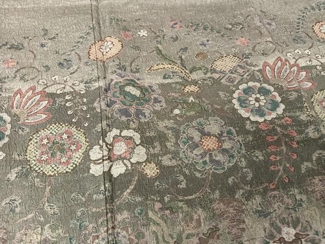 平和屋着物●訪問着 ふくれ織 更紗花文 暈し染め 正絹 逸品 AAAW4375np