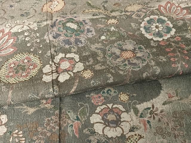 平和屋着物●訪問着 ふくれ織 更紗花文 暈し染め 正絹 逸品 AAAW4375np
