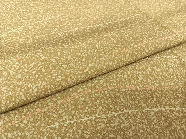 平和屋着物●伝統工芸士 染谷梅治 小紋 枝葉文 たたき染め 正絹 逸品 AAAW4376np