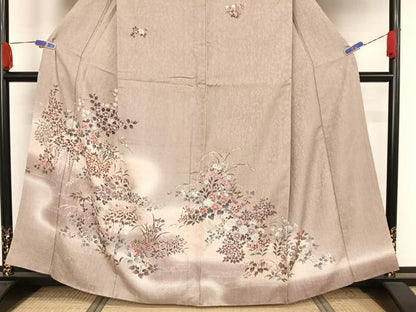 平和屋着物●訪問着 ふくれ織 草花文 暈し染め 正絹 逸品 AAAW4379np