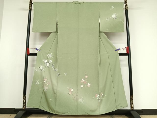 平和屋着物●訪問着 枝花文 暈し染め 正絹 逸品 AAAW4392np