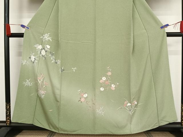 平和屋着物●訪問着 枝花文 暈し染め 正絹 逸品 AAAW4392np