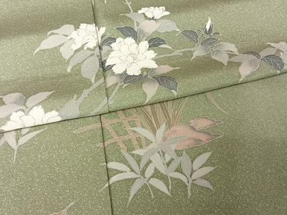平和屋着物●訪問着 枝花文 暈し染め 正絹 逸品 AAAW4392np