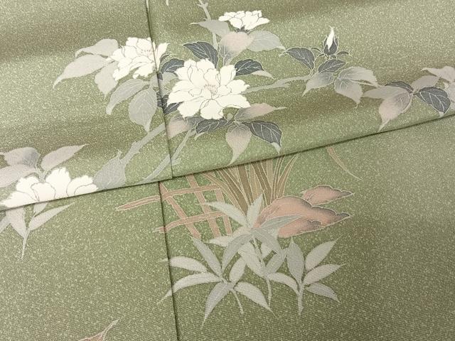 平和屋着物●訪問着 枝花文 暈し染め 正絹 逸品 AAAW4392np