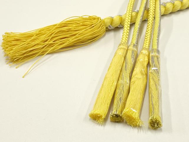 平和屋着物●和装小物　振袖用帯締め　装飾　パール　飾り玉　銀糸　撚り房　逸品　未使用　AAAW4485ay