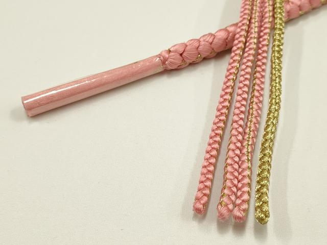 平和屋着物●和装小物　振袖用帯締め　装飾　つまみ細工　ラインストーン　パール　金糸　逸品　未使用　AAAW4486ay