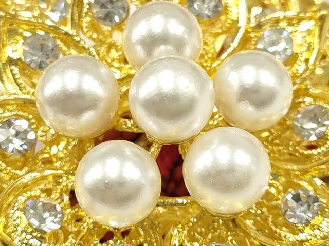 平和屋着物●和装小物 振袖用帯締め 装飾 パール ラインストーン 金糸 逸品 未使用 AAAW4495ay