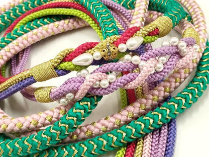 平和屋着物●和装小物 振袖用帯締め2本セット 装飾 パール ラインストーン 金糸 逸品 未使用 AAAW4504ay