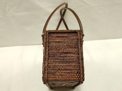 平和屋着物●和装小物　和装バッグ　ハンドバッグ　籠バッグ　アタ製品　巾着　木玉　逸品　未使用　AAAW4533ay