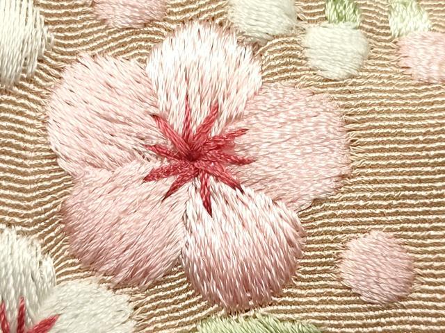 平和屋着物●和装小物 和装バッグ 信玄袋 籠 刺繍 花柄 竹 バンブー 逸品 AAAW4537ay