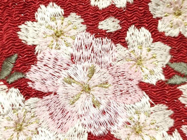 平和屋着物●和装小物 和装バッグ 信玄袋 籠 刺繍 花柄 金糸 竹 バンブー 逸品 AAAW4538ay