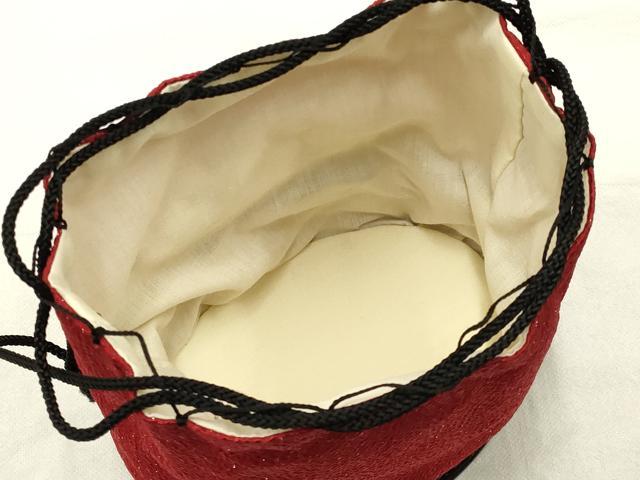 平和屋着物●和装小物 和装バッグ 信玄袋 籠 刺繍 花柄 金糸 竹 バンブー 逸品 AAAW4538ay