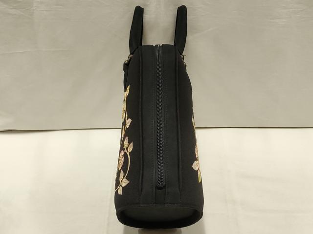 平和屋着物●岡重謹製 OKAJIMA 和装小物 和装バッグ ハンドバッグ 更紗花文 金彩 保管袋・箱付き 逸品 AAAW4557ay