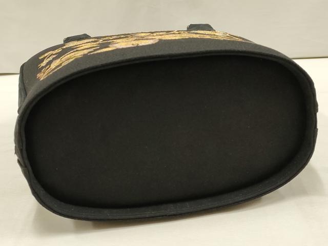平和屋着物●岡重謹製 OKAJIMA 和装小物 和装バッグ ハンドバッグ 更紗花文 金彩 保管袋・箱付き 逸品 AAAW4557ay