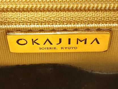 平和屋着物●岡重謹製 OKAJIMA 和装小物 和装バッグ ハンドバッグ 更紗花文 金彩 保管袋・箱付き 逸品 AAAW4557ay