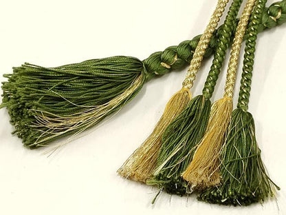 平和屋着物●和装小物　振袖用帯締め　装飾　つまみ細工　パール　鈴　金糸　逸品　AAAW4585ay