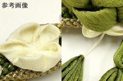 平和屋着物●和装小物　振袖用帯締め　装飾　つまみ細工　パール　鈴　金糸　逸品　AAAW4585ay