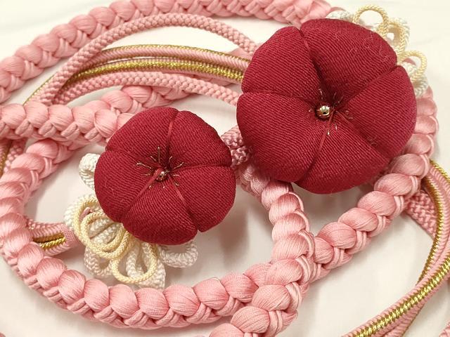 平和屋着物●和装小物 振袖用帯締め 装飾 ちりめん細工 金糸 撚り房 逸品 AAAW4589ay