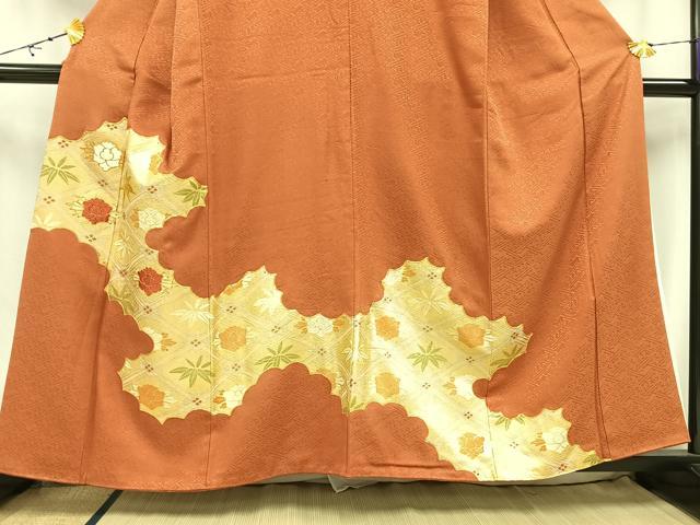 平和屋着物■豪華色留袖　駒刺繍　霞草花文　金彩　正絹　逸品　AAAW5109mf