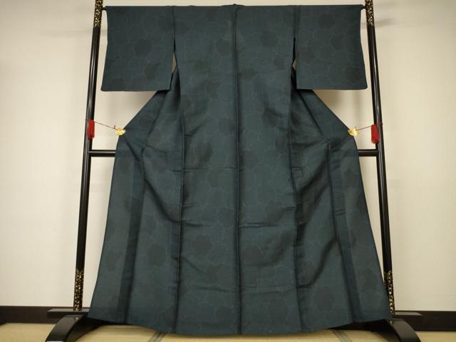平和屋着物▽上質な小紋　単衣　雪輪文　正絹　逸品　AAAW5167jd
