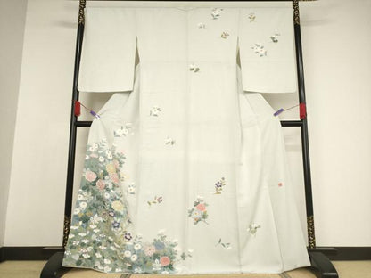 平和屋着物●訪問着 友禅 作家物 森 草花文 正絹 逸品 AAAW5216br