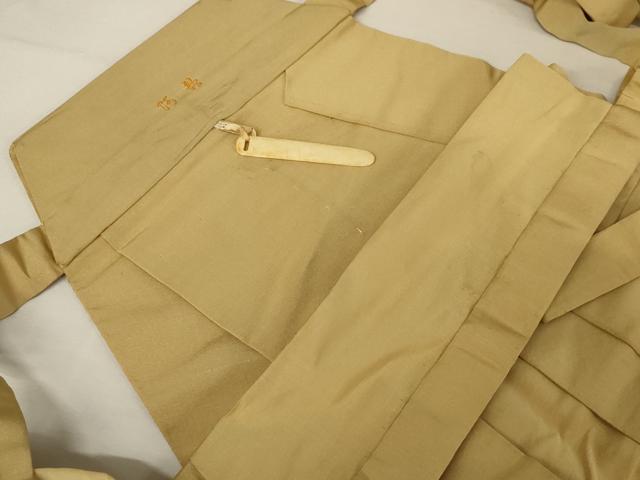 平和屋着物●男性 馬乗り袴 色無地 香色 正絹 逸品 AAAW5222br
