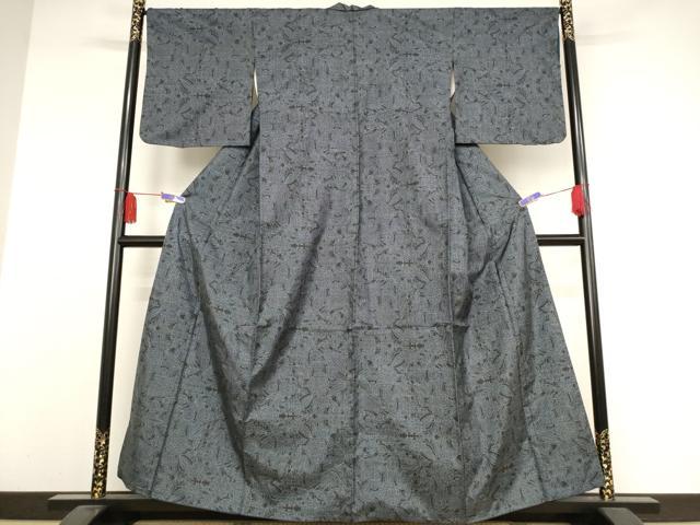 平和屋着物●本場大島紬 一元7マルキ 草花尽くし 正絹 逸品 AAAW5229br