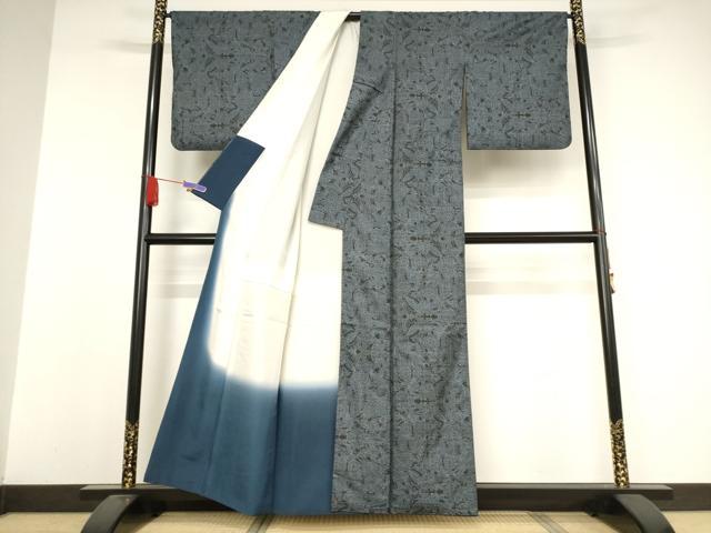 平和屋着物●本場大島紬 一元7マルキ 草花尽くし 正絹 逸品 AAAW5229br