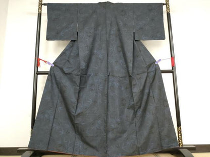 平和屋着物●本場大島紬 一元絣 笹の葉文 正絹 逸品 AAAW5233br