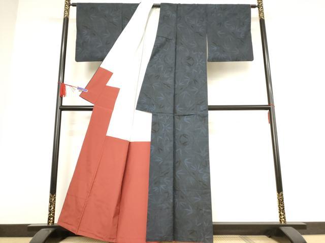 平和屋着物●本場大島紬 一元絣 笹の葉文 正絹 逸品 AAAW5233br