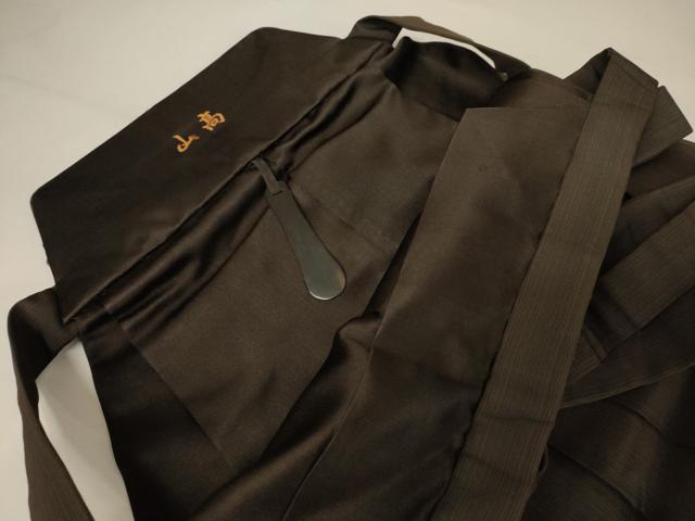 平和屋着物●男性　馬乗り袴　縞　正絹　逸品　AAAW5239br