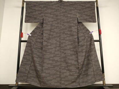 平和屋着物●結城紬 80亀甲 エ霞文 正絹 逸品 AAAW5252br