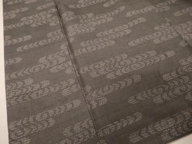 平和屋着物●結城紬 80亀甲 エ霞文 正絹 逸品 AAAW5252br