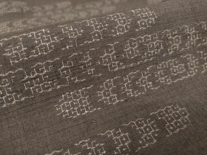 平和屋着物●結城紬 80亀甲 エ霞文 正絹 逸品 AAAW5252br